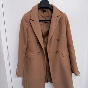 Topshop Tan Double-Breasted Coat